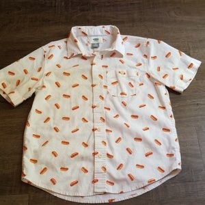 🌭Old Navy Boys Hotdog Short Sleeve Button-Up